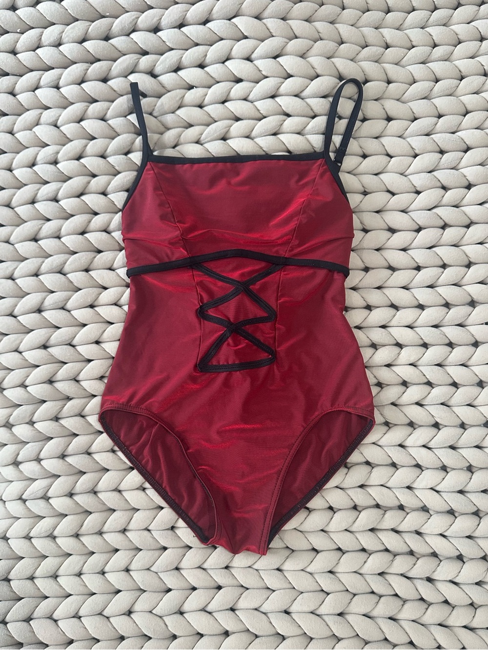 Mirella Shiny Red Ballet Leotard